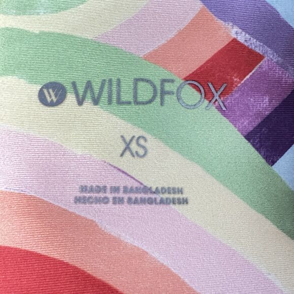 WILDFOX Women's 7/8 Legging High Waisted Soleil Stripes Athletic Rainbow XS NEW - Picture 3 of 11